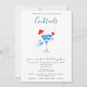 Feestelijke cocktails kerstfeest uitnodiging (Voorkant)