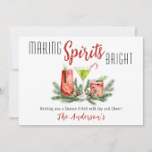 Feestelijke cocktails maken spirits heldere Waterv Feestdagenkaart (Voorkant)