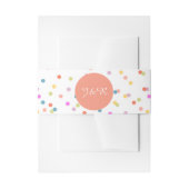Feestelijke Confetti bruiloft uitnodigingsbuikband Uitnodigingen Wikkel (Voorkant Voorbeeld)