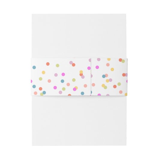 Feestelijke Confetti bruiloft uitnodigingsbuikband Uitnodigingen Wikkel (Achterkant Voorbeeld)