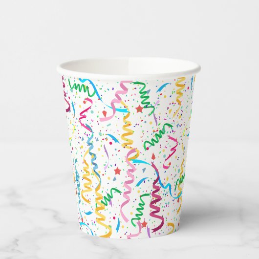 Feestelijke Confetti- en Sliertenfeest Partij Even Papieren Bekers (Links)