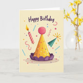 Feestelijke Confetti Kaart (Gele Bloem)
