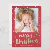 Feestelijke confetti kerstkaart faux folie (Voorkant)