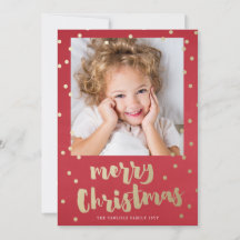 Feestelijke confetti kerstkaart faux folie