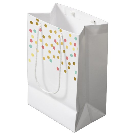 FEESTELIJKE CONFETTI SPOT schattig patroon gouden  Medium Cadeauzakje (Voorkant Gekanteld)