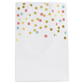 FEESTELIJKE CONFETTI SPOT schattig patroon gouden  Medium Cadeauzakje (Voorkant)