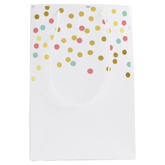 FEESTELIJKE CONFETTI SPOT schattig patroon gouden  Medium Cadeauzakje (Voorkant)