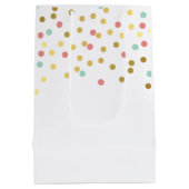 FEESTELIJKE CONFETTI SPOT schattig patroon gouden  Medium Cadeauzakje (Achterkant)