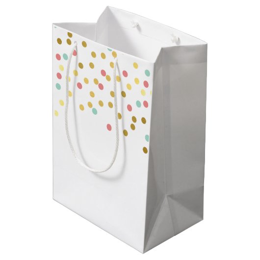 FEESTELIJKE CONFETTI SPOT schattig patroon gouden  Medium Cadeauzakje (Achterkant Gekanteld)