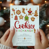 Feestelijke Cookie Exchange Kerstmis Kaart