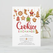 Feestelijke Cookie Exchange Kerstmis Kaart (Staand voorkant)