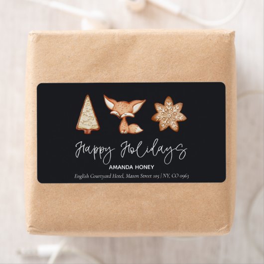 Feestelijke Cookie Trio Kerstmis Verzendlabels Etiket (Insitu)