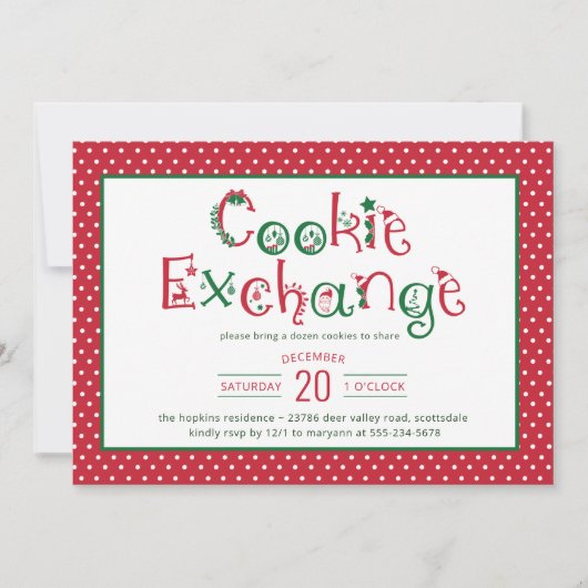 Feestelijke Cookie Uitwisseling Kaart (Voorkant)