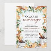 Feestelijke Cookie Uitwisselingsfeest Uitnodiging (Voorkant / Achterkant)