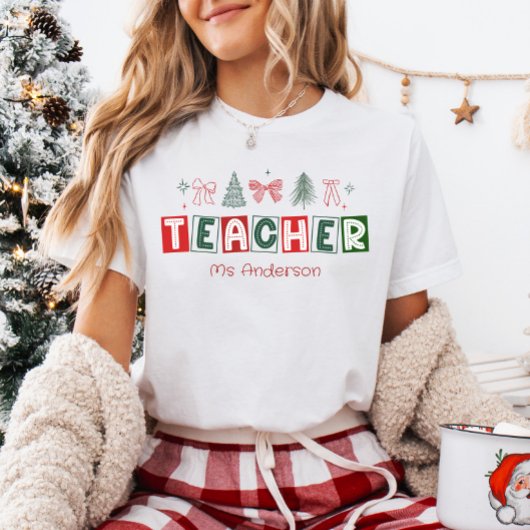 Feestelijke Coquette Kerstmis Leraar T-shirt