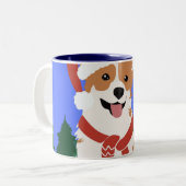 Feestelijke Corgi Holiday Mok (Voorkant links)