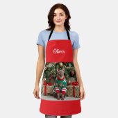 Feestelijke Cornish Rex Cat Christmas gepersonalis Schort (Gedragen)