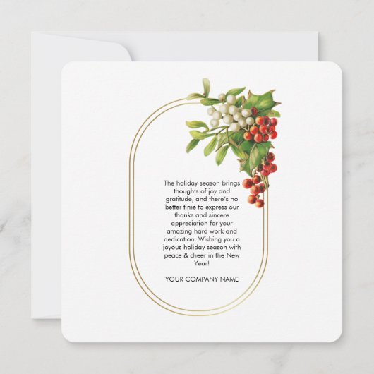 Feestelijke Corporate Business Logo kerst Kaart (Achterkant)