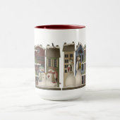 Feestelijke Country Rustic sneeuwman Vakantie Mok (Midden)