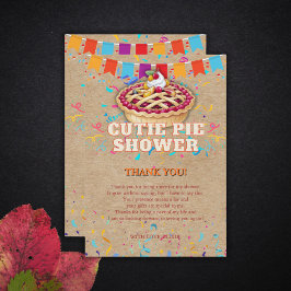 Feestelijke Craft Cutie Pie Party Baby shower Bedankkaart