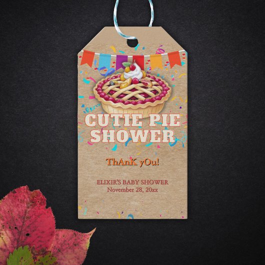 Feestelijke Craft Cutie Pie Party Baby shower Cadeaulabel