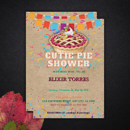 Feestelijke Craft Cutie Pie Party Baby shower Kaart