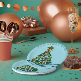 Feestelijke Crafty Tree Christmas Party Paper Bord