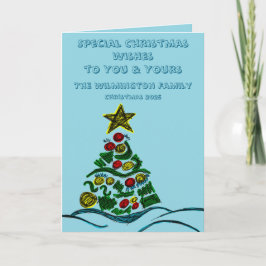 Feestelijke Crafty Tree Family Kerstmis Vouwen Kaart