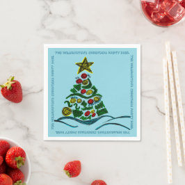 Feestelijke Crafty Tree kerstfeest Servet