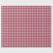 Feestelijke Cranberry Red Gingham geruite rustieke Cadeaupapier (Vlak)