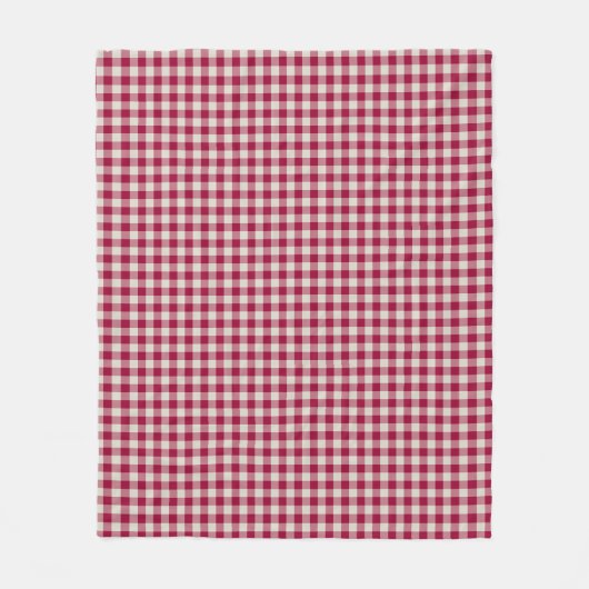 Feestelijke Cranberry Red Gingham geruite rustieke Fleece Deken (Voorkant)