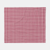 Feestelijke Cranberry Red Gingham geruite rustieke Fleece Deken (Voorkant (Horizontaal))