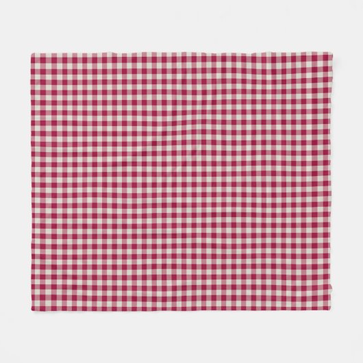Feestelijke Cranberry Red Gingham geruite rustieke Fleece Deken (Voorkant (Horizontaal))
