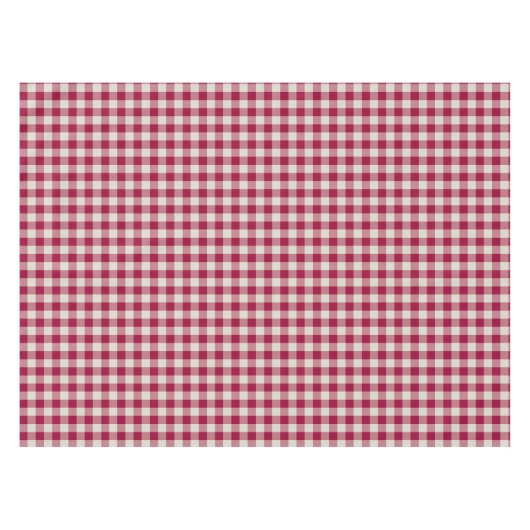 Feestelijke Cranberry Red Gingham geruite rustieke Tafelkleed (Voorkant (Horizontaal))
