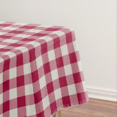 Feestelijke Cranberry Red Gingham geruite rustieke Tafelkleed (Voorbeeld)