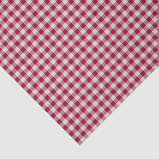 Feestelijke Cranberry Red Gingham geruite rustieke Tissuepapier (Detail)