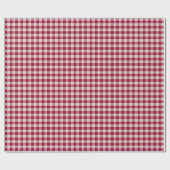Feestelijke Cranberry Rood Gingham Geruit Rustieke Cadeaupapier (Vlak)