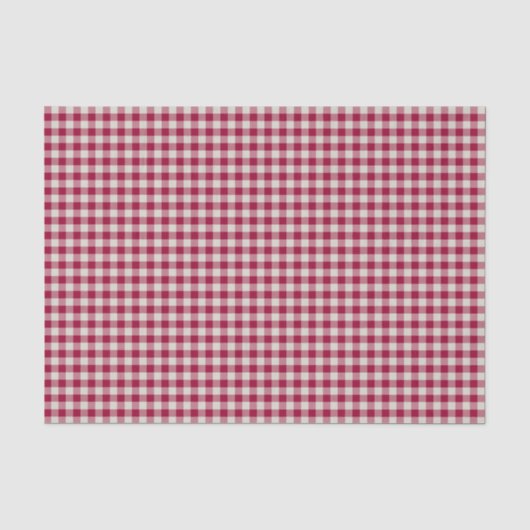 Feestelijke Cranberry Rood Gingham Plaid Landelijk Tissuepapier (Voorkant)