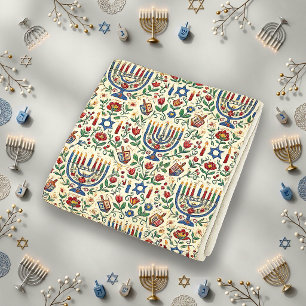 Feestelijke Crème Folklore Hanukkah Menorah Fleece Deken