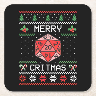 Feestelijke Critmas II - Lelijke Kerst Kartonnen Onderzetters