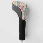 Feestelijke Cupcake & Brushstroke Viering Patroon Golfheadcover (Schuin)