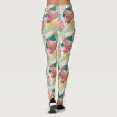 Feestelijke Cupcake & Brushstroke Viering Patroon Leggings (Achterkant)
