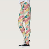 Feestelijke Cupcake & Brushstroke Viering Patroon Leggings (Links)