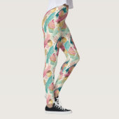 Feestelijke Cupcake & Brushstroke Viering Patroon Leggings (Rechts)