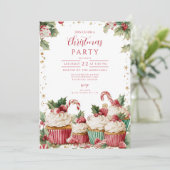 Feestelijke Cupcake Cane Kaart (Staand voorkant)