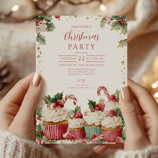 Feestelijke Cupcake Cane Kaart