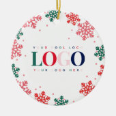 Feestelijke Custom Company Business Logo Kerst Keramisch Ornament (Voorkant)