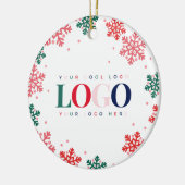 Feestelijke Custom Company Business Logo Kerst Keramisch Ornament (Links)