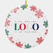 Feestelijke Custom Company Business Logo Kerst Keramisch Ornament (Achterkant)