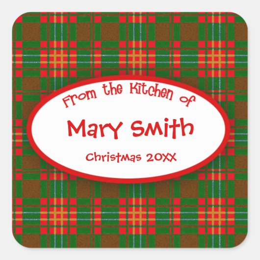Feestelijke Custom Labels voor Kerstmis Goodies (Voorkant)